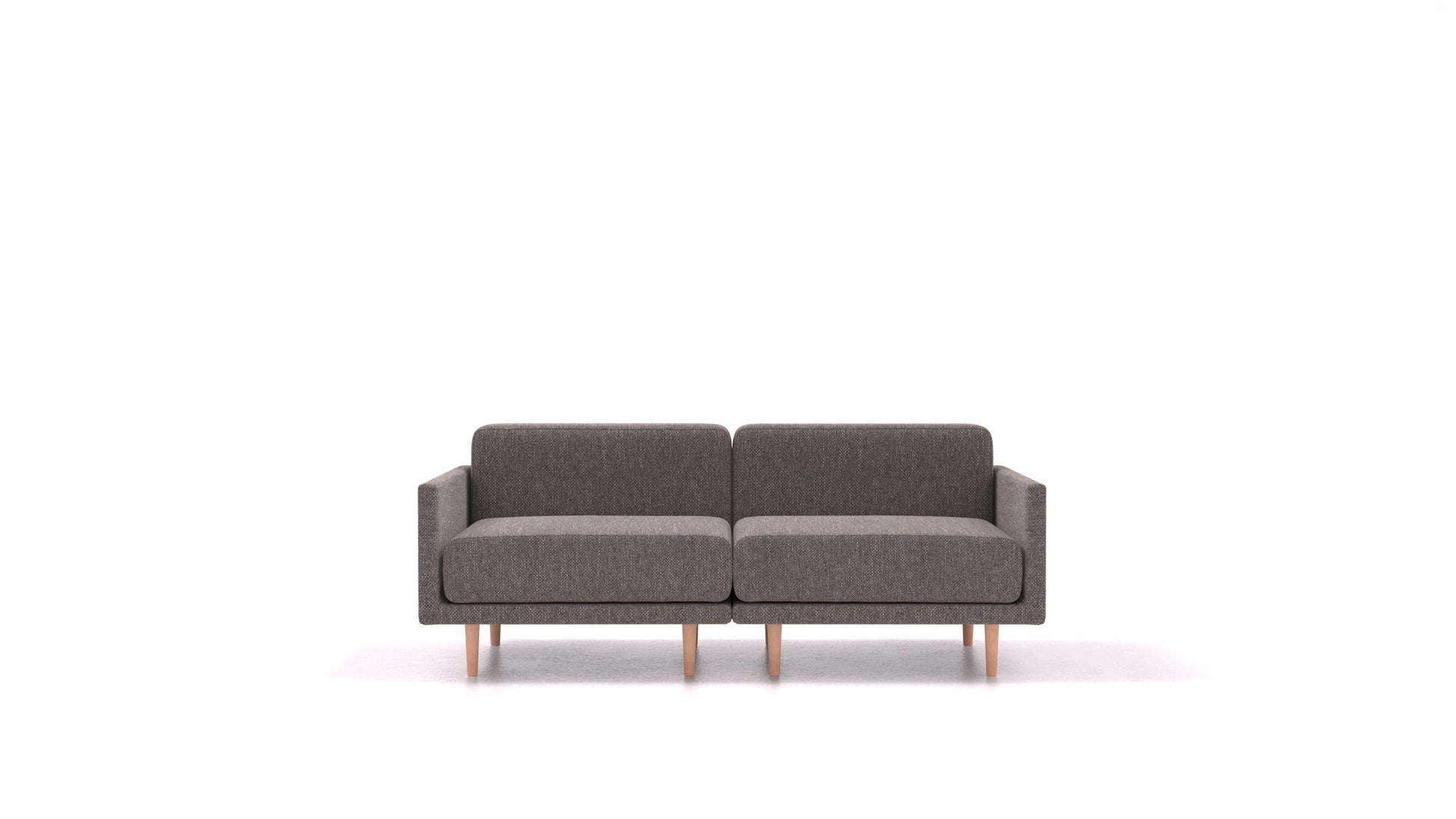 Clooods 2M, modularna sjedeća garnitura FEYDOM u tkanini Alure DE-92 Middle Grey, svijetle noge