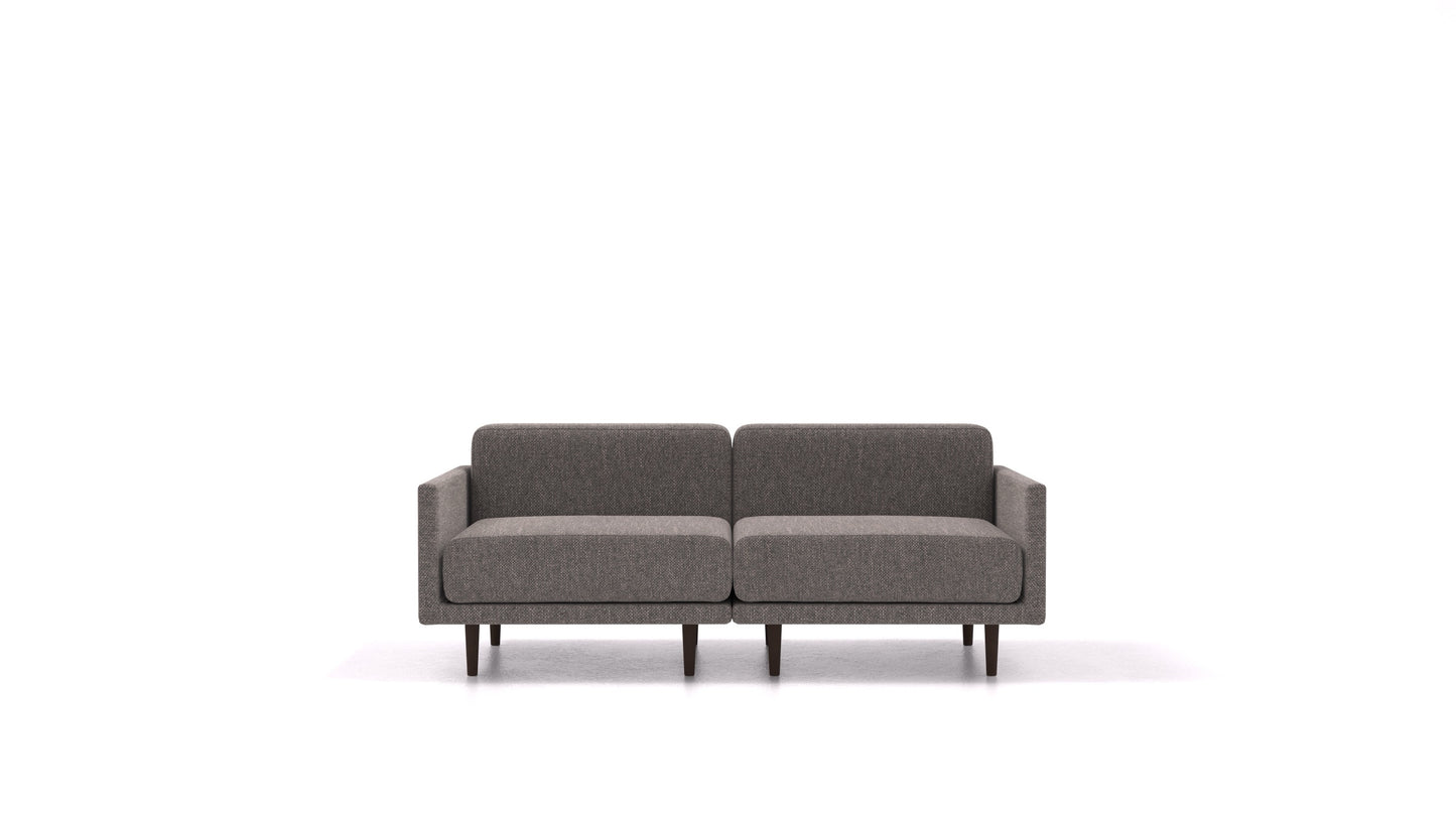 Clooods 2M, modularna sjedeća garnitura FEYDOM u tkanini Alure DE-92 Middle Grey, tamne noge