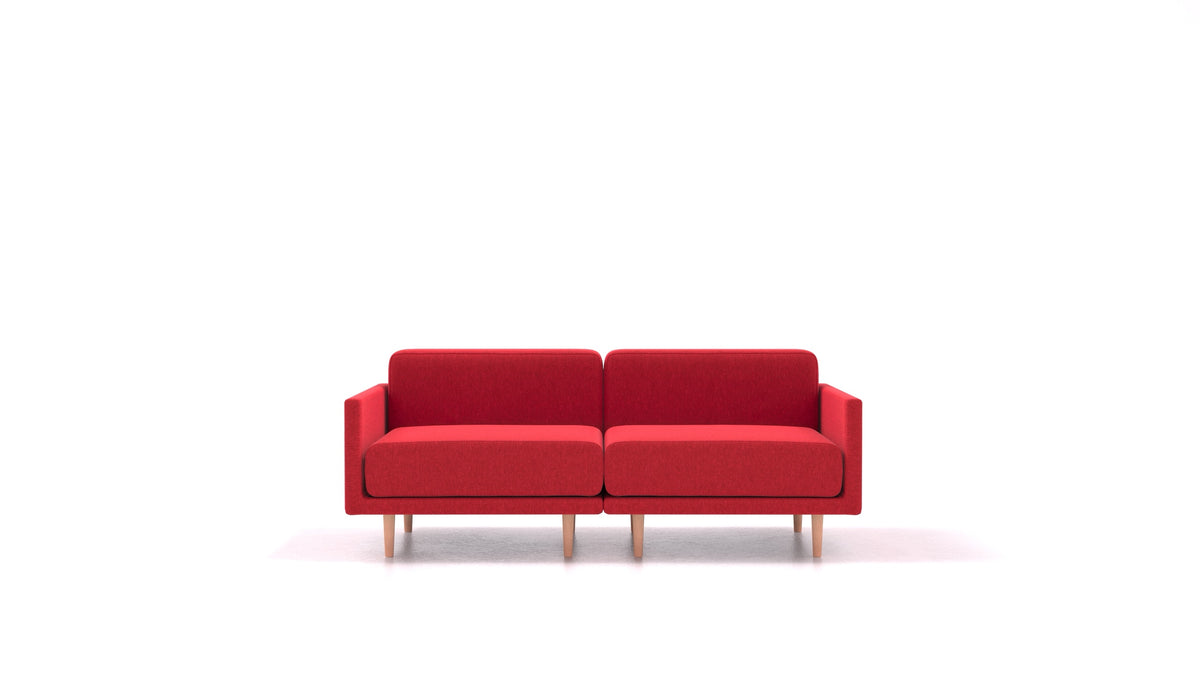 Clooods 2M, modularna sjedeća garnitura FEYDOM u tkanini Velare ET-11 Red, svijetle noge