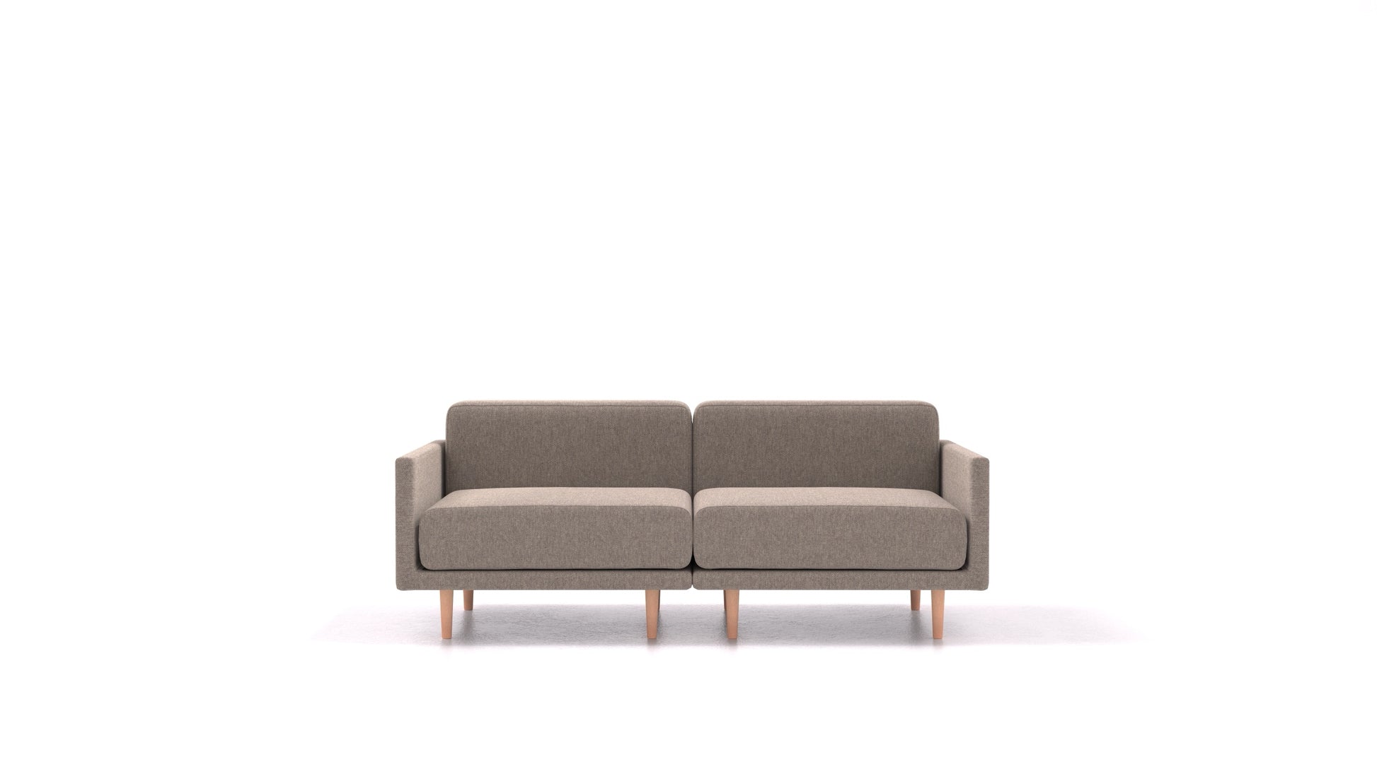 Clooods 2M, modularna sjedeća garnitura FEYDOM u tkanini Velare ET-14 Middle Grey, svijetle noge