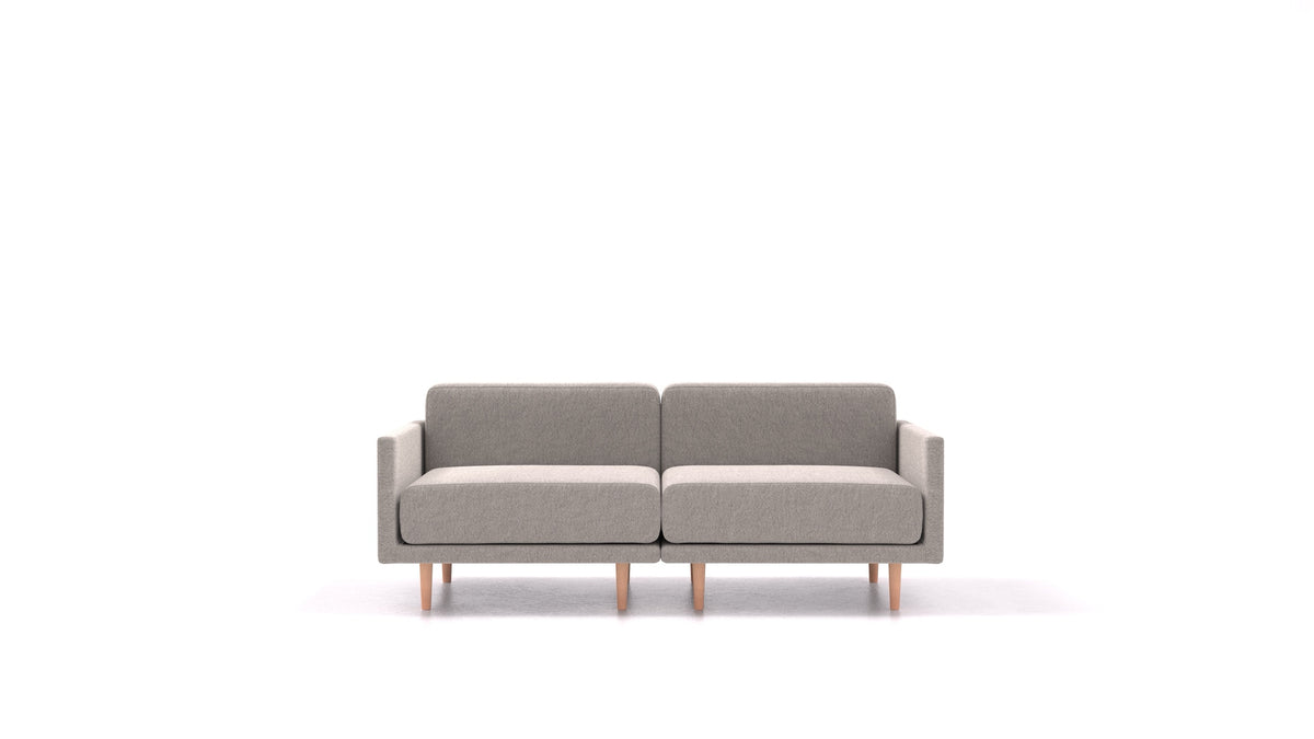 Clooods 2M, modularna sjedeća garnitura FEYDOM u tkanini Phoenix FE-84 Middle Grey, svijetle noge