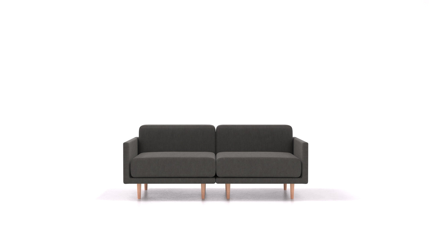 Clooods 2M, modularna sjedeća garnitura FEYDOM u tkanini Mollia FF-12 Dark Grey, svijetle noge