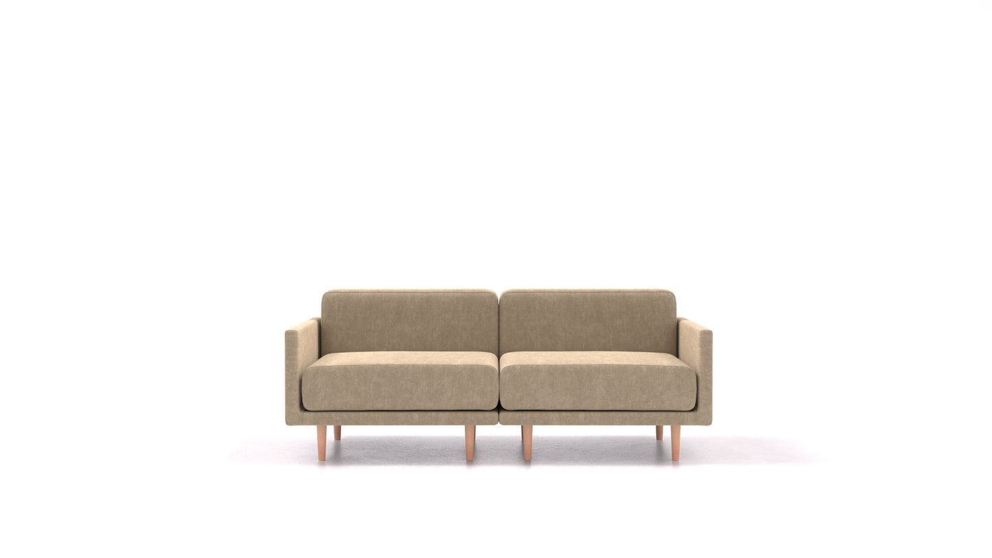Clooods 2M, modularna sjedeća garnitura FEYDOM u tkanini Mollia FF-13 Cappuccino, svijetle noge