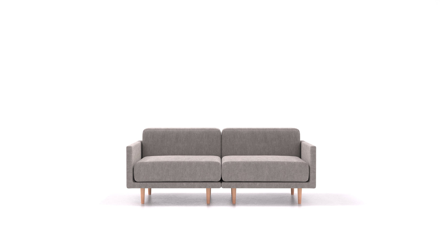 Clooods 2M, modularna sjedeća garnitura FEYDOM u tkanini Mollia FF-14 Middle Grey, svijetle noge