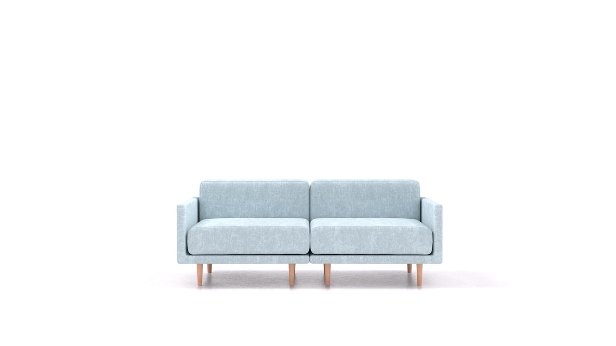 Clooods 2M, modularna sjedeća garnitura FEYDOM u tkanini Mollia FF-19 Pastel Blue, svijetle noge