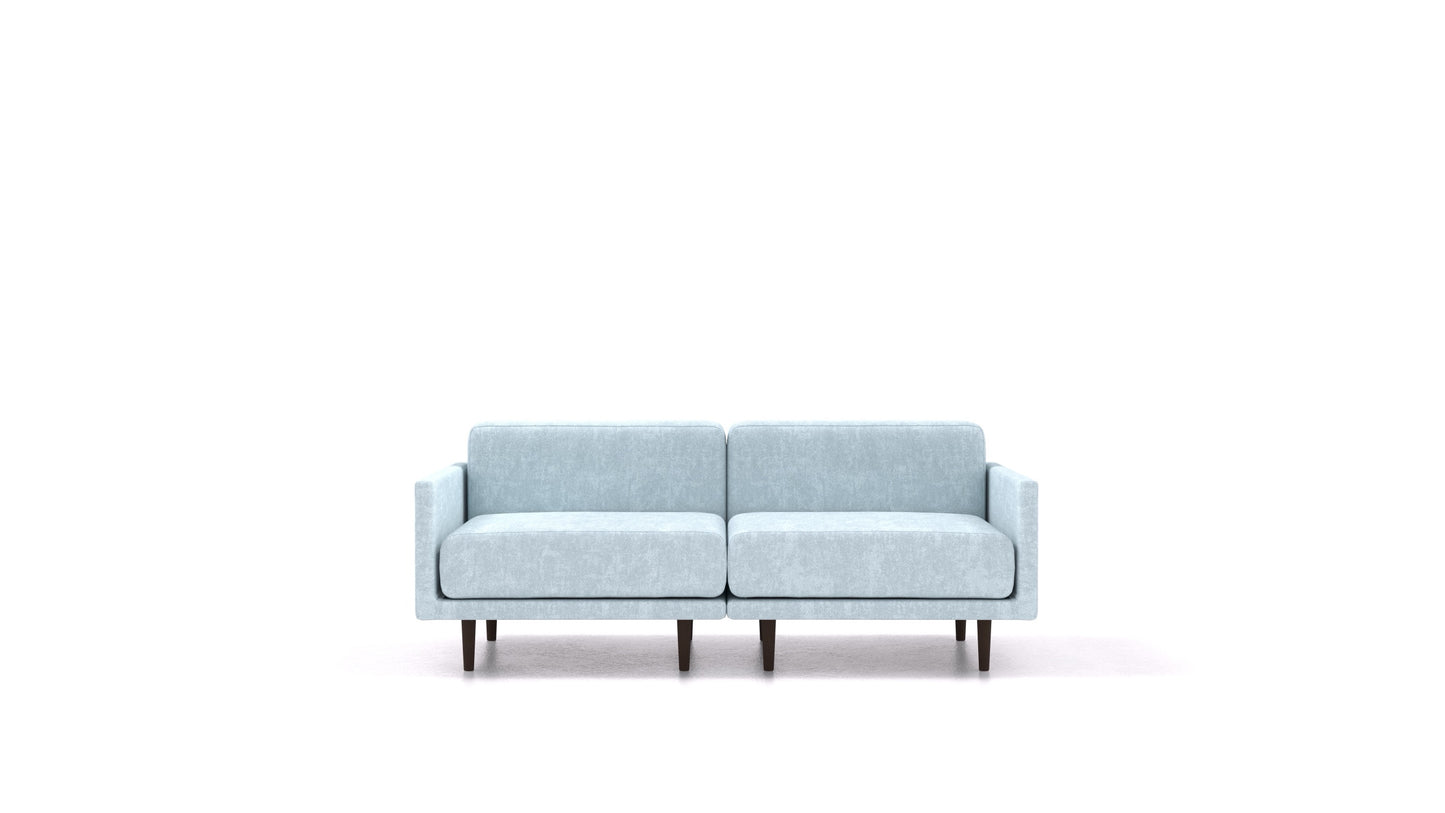 Clooods 2M, modularna sjedeća garnitura FEYDOM u tkanini Mollia FF-19 Pastel Blue, tamne noge