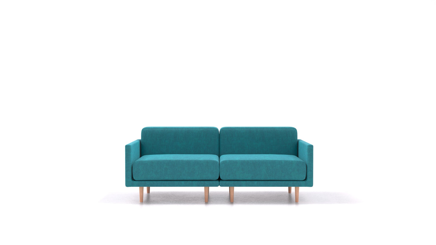 Clooods 2M, modularna sjedeća garnitura FEYDOM u tkanini Mollia FF-20 Turquoise, svijetle noge