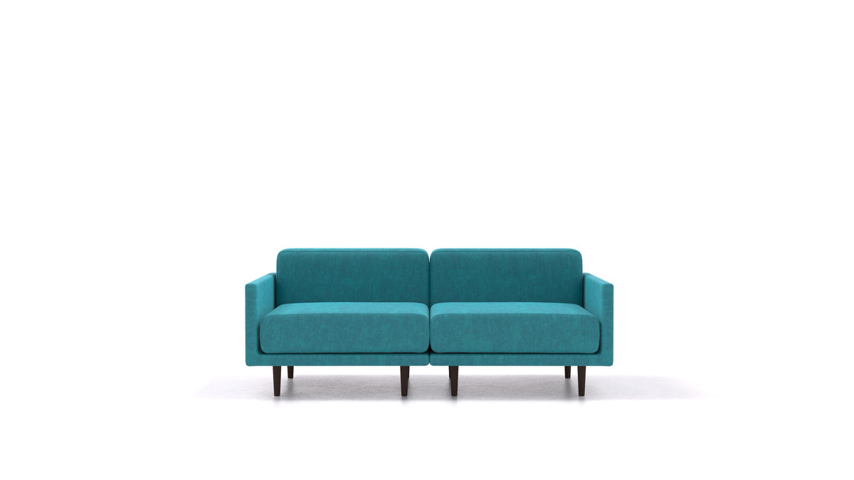 Clooods 2M, modularna sjedeća garnitura FEYDOM u tkanini Mollia FF-20 Turquoise, tamne noge
