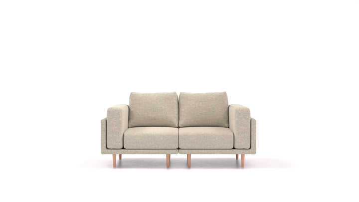 Clooods 2S, modularna sjedeća garnitura FEYDOM u tkanini Alure DE-09 Natur, svijetle noge