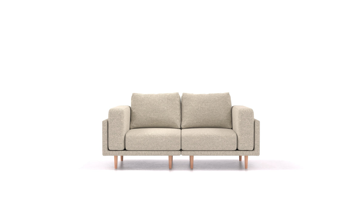 Clooods 2S, modularna sjedeća garnitura FEYDOM u tkanini Alure DE-09 Natur, svijetle noge