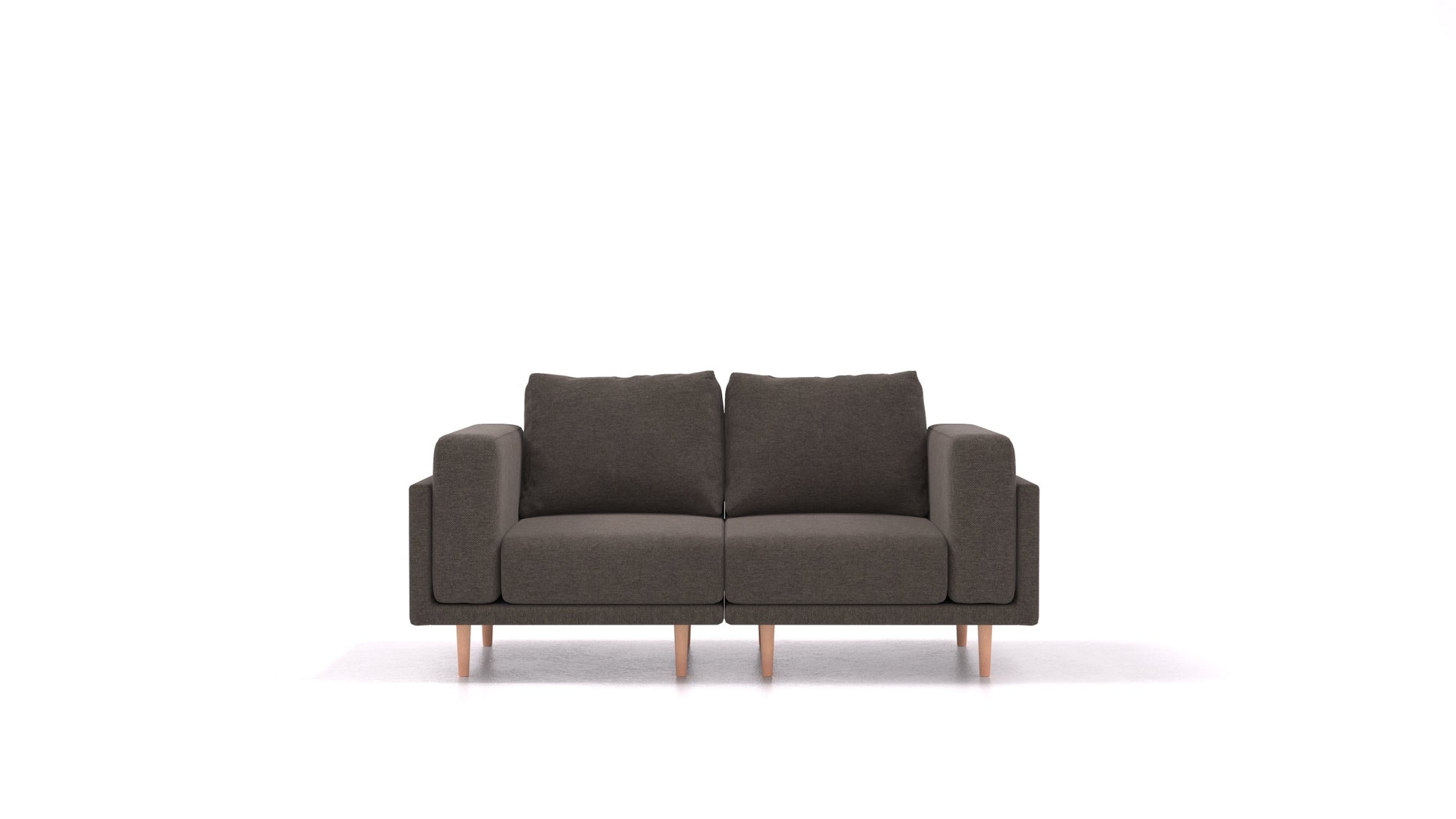 Clooods 2S, modularna sjedeća garnitura FEYDOM u tkanini Velare ET-12 Dark Grey, svijetle noge