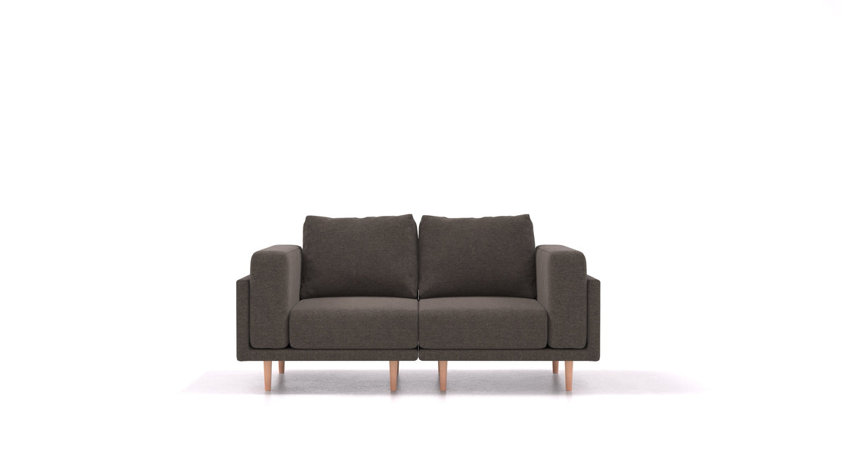 Clooods 2S, modularna sjedeća garnitura FEYDOM u tkanini Velare ET-12 Dark Grey, svijetle noge
