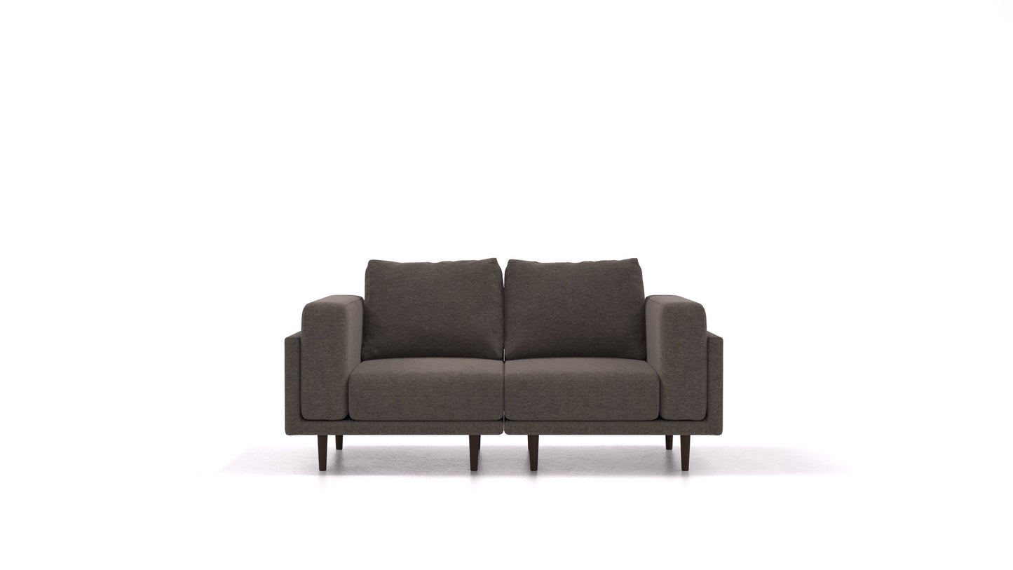 Clooods 2S, modularna sjedeća garnitura FEYDOM u tkanini Velare ET-12 Dark Grey, tamne noge