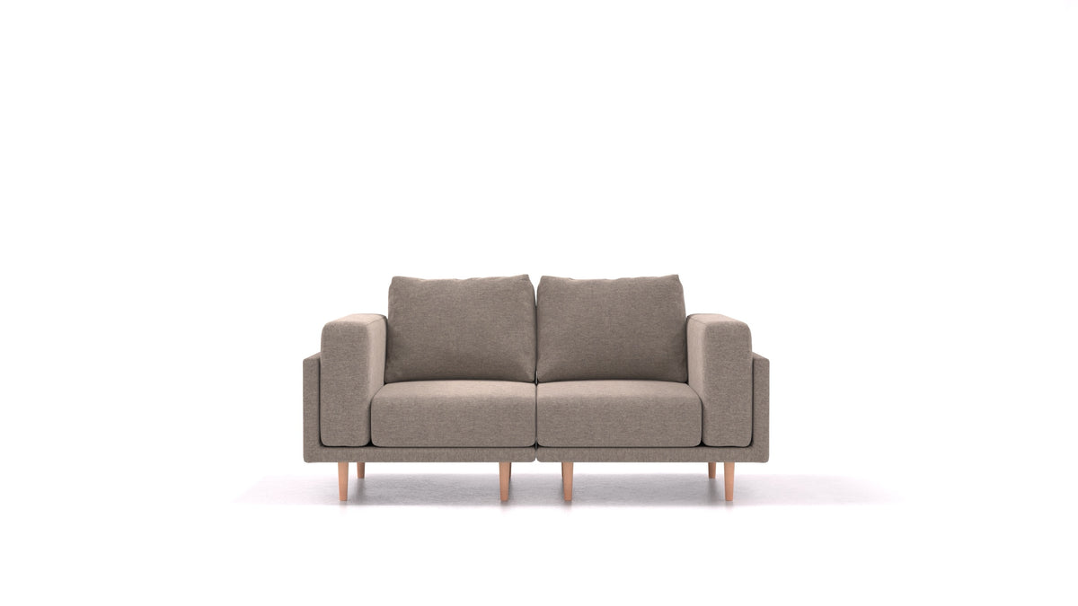 Clooods 2S, modularna sjedeća garnitura FEYDOM u tkanini Velare ET-14 Middle Grey, svijetle noge