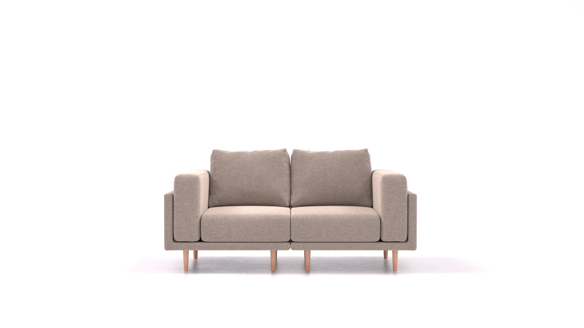 Clooods 2S, modularna sjedeća garnitura FEYDOM u tkanini Velare ET-15 Light Grey, svijetle noge