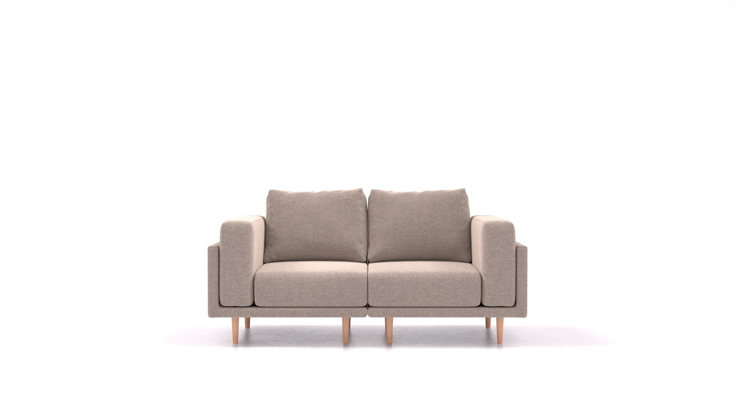 Clooods 2S, modularna sjedeća garnitura FEYDOM u tkanini Velare ET-15 Light Grey, svijetle noge