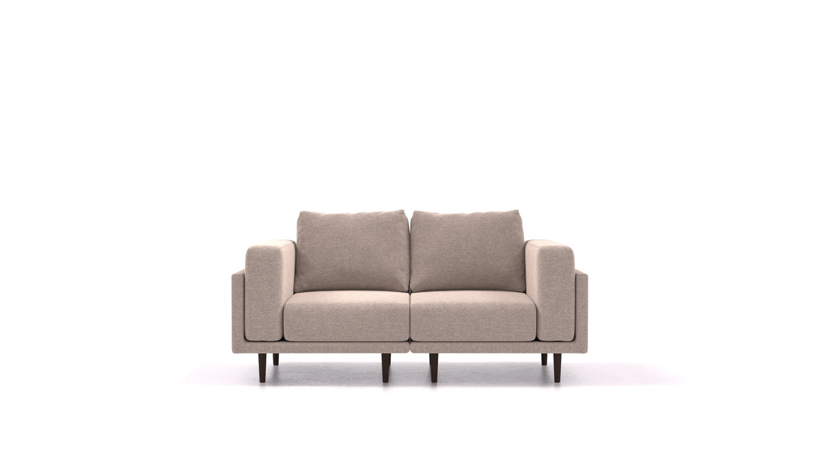 Clooods 2S, modularna sjedeća garnitura FEYDOM u tkanini Velare ET-15 Light Grey, tamne noge