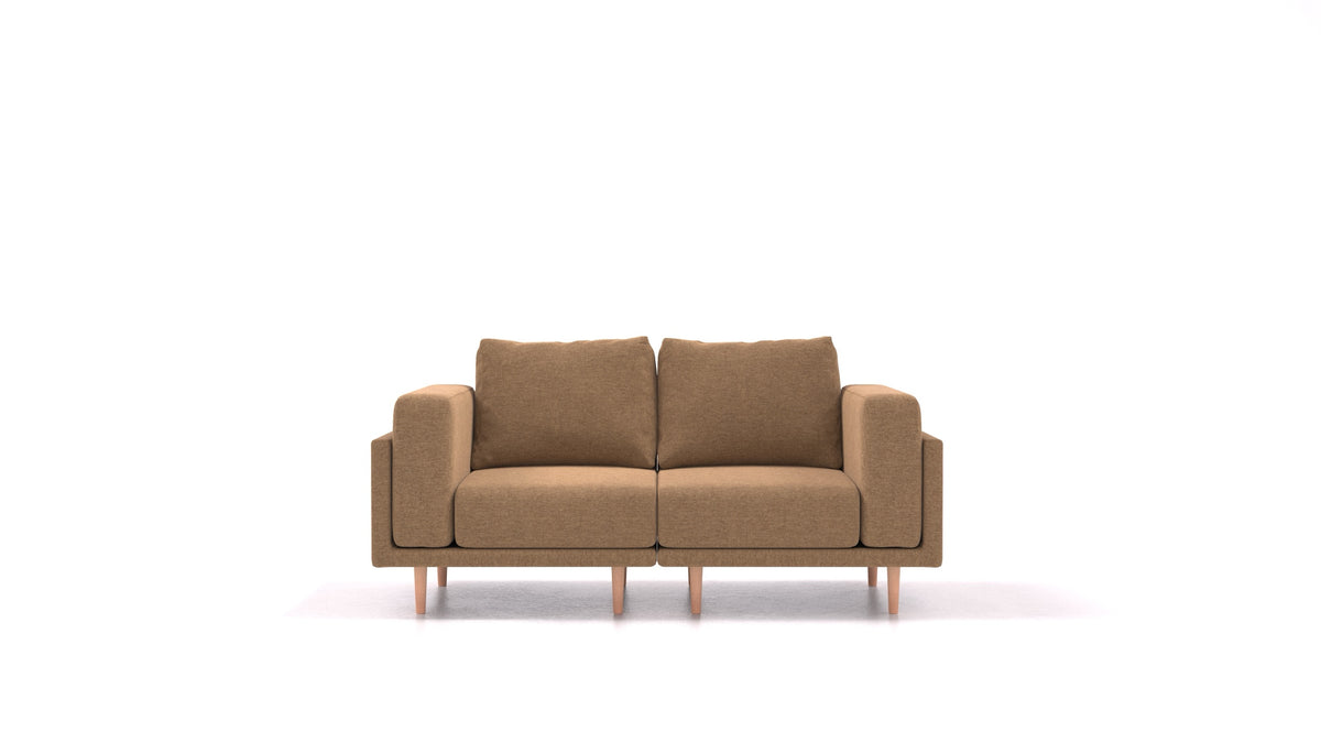 Clooods 2S, modularna sjedeća garnitura FEYDOM u tkanini Velare ET-24 Cappuccino, svijetle noge