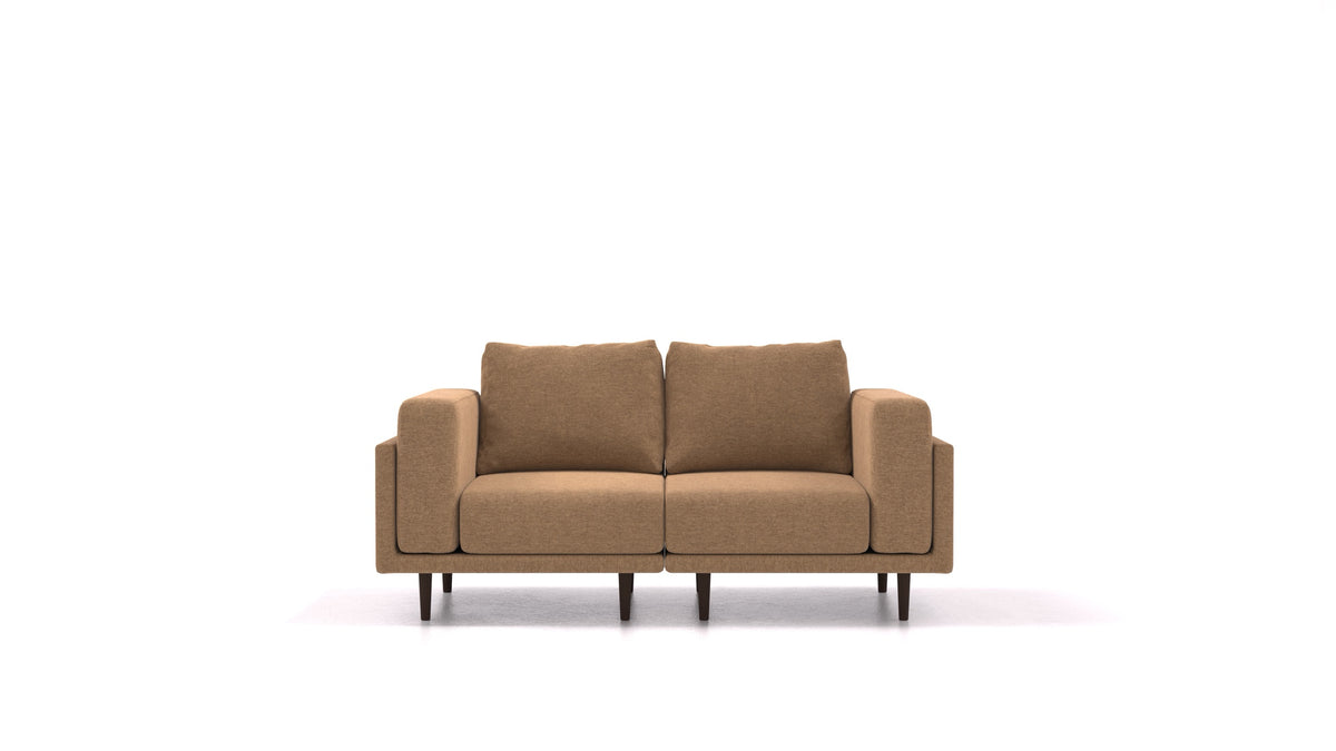 Clooods 2S, modularna sjedeća garnitura FEYDOM u tkanini Velare ET-24 Cappuccino, tamne noge