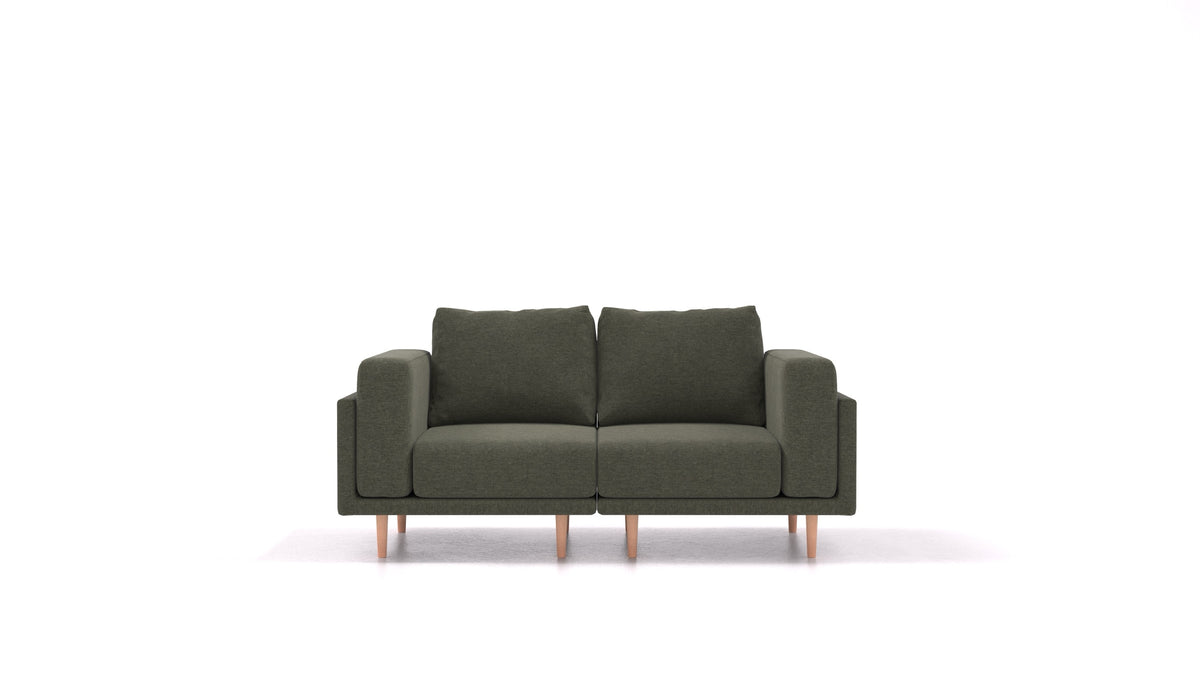 Clooods 2S, modularna sjedeća garnitura FEYDOM u tkanini Velare ET-38 Pine, svijetle noge