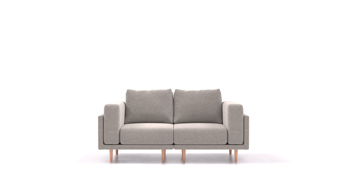 Clooods 2S, modularna sjedeća garnitura FEYDOM u tkanini Phoenix FE-84 Middle Grey, svijetle noge