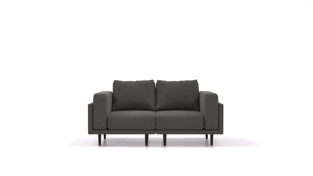 Clooods 2S, modularna sjedeća garnitura FEYDOM u tkanini Mollia FF-12 Dark Grey, tamne noge