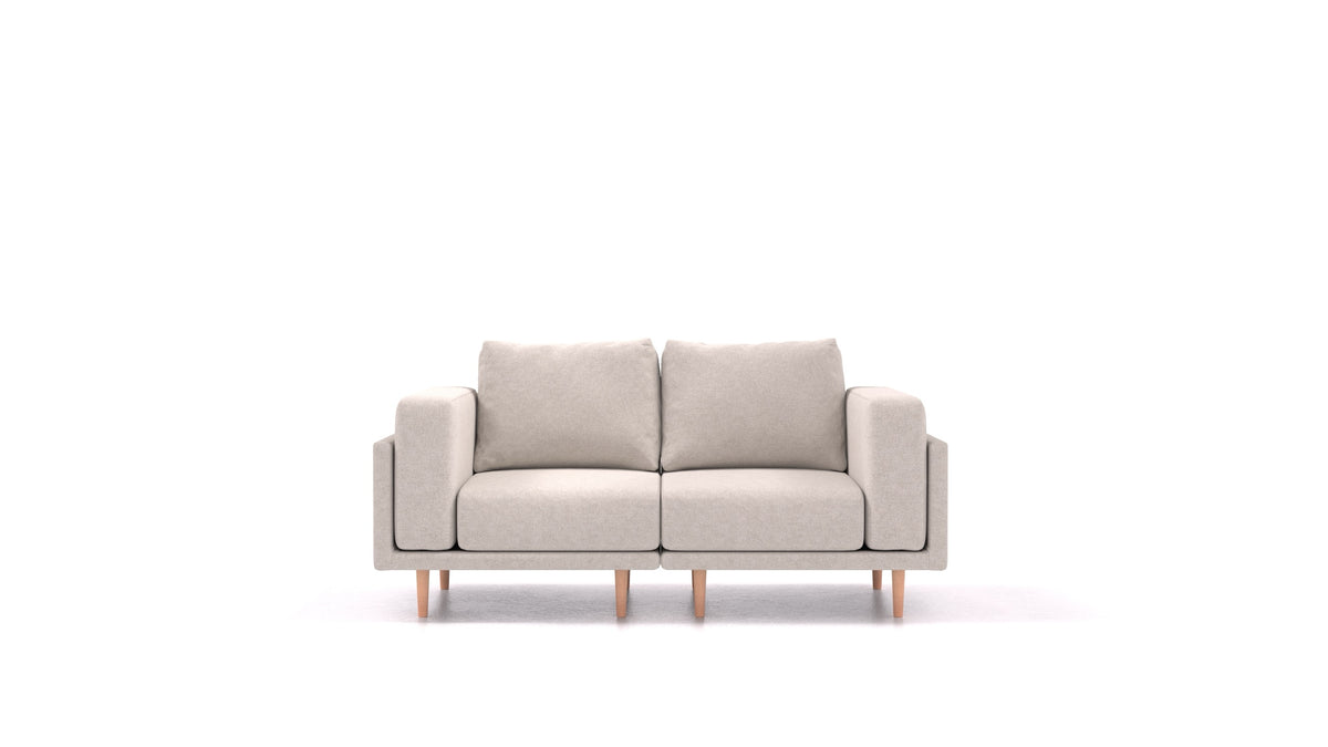 Clooods 2S, modularna sjedeća garnitura FEYDOM u tkanini Icon IC-02 Natur, svijetle noge