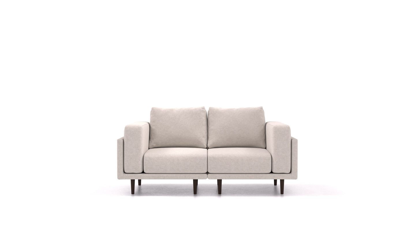 Clooods 2S, modularna sjedeća garnitura FEYDOM u tkanini Icon IC-02 Natur, tamne noge