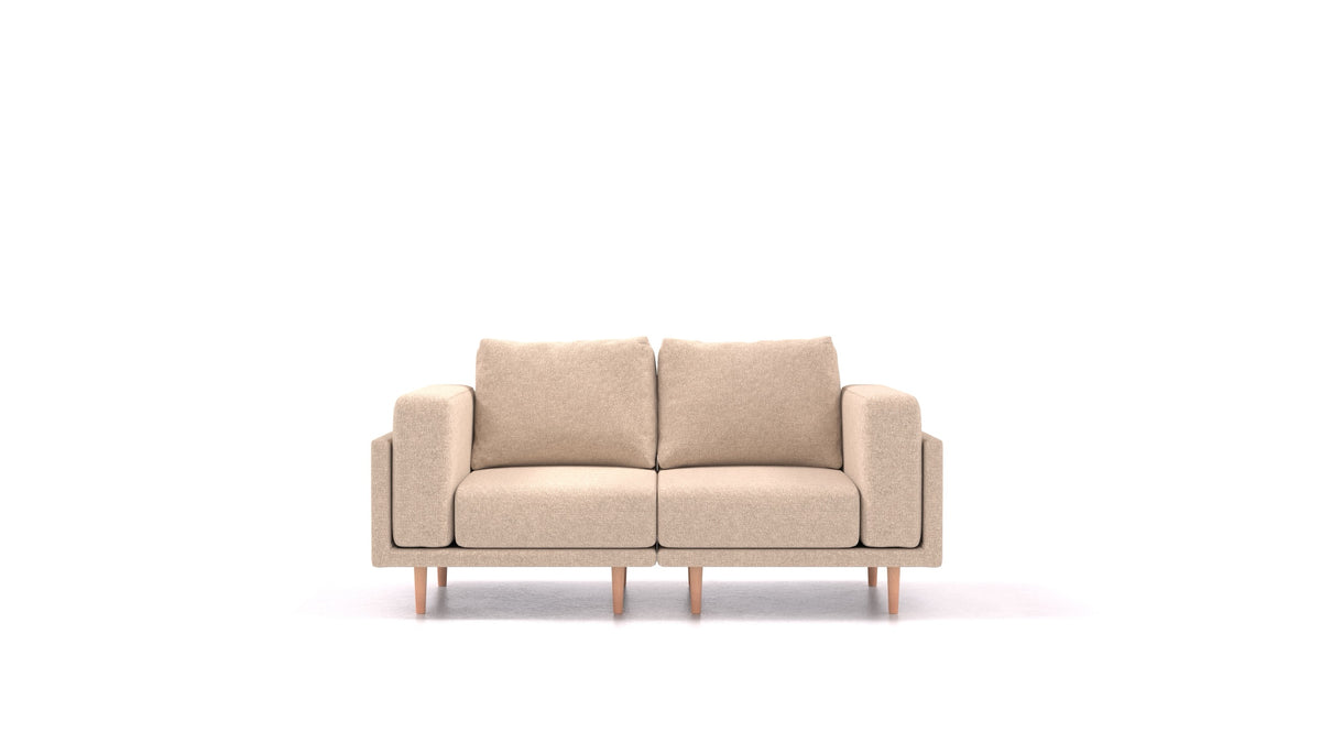 Clooods 2S, modularna sjedeća garnitura FEYDOM u tkanini Icon IC-06 Cappuccino, svijetle noge