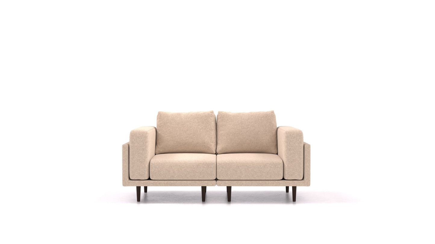 Clooods 2S, modularna sjedeća garnitura FEYDOM u tkanini Icon IC-06 Cappuccino, tamne noge