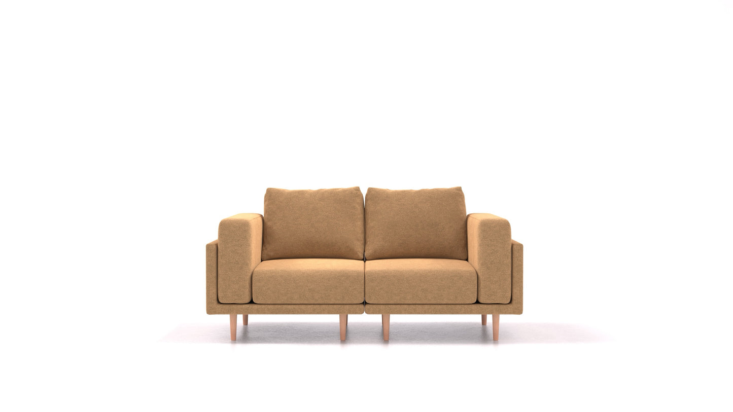 Clooods 2S, modularna sjedeća garnitura FEYDOM u tkanini Icon IC-45 Antic Gold, svijetle noge