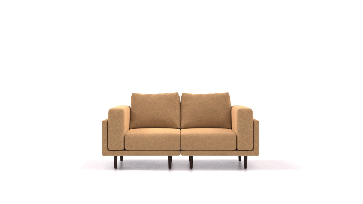 Clooods 2S, modularna sjedeća garnitura FEYDOM u tkanini Icon IC-45 Antic Gold, tamne noge