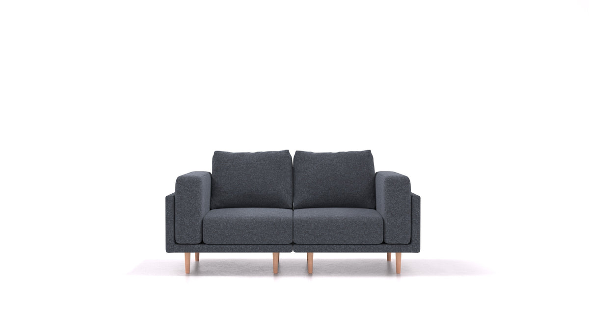 Clooods 2S, modularna sjedeća garnitura FEYDOM u tkanini Icon IC-79 Deep Blue, svijetle noge