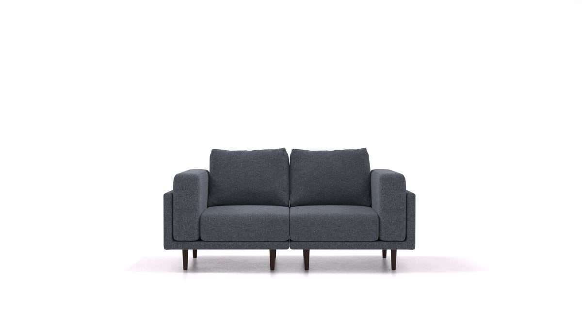 Clooods 2S, modularna sjedeća garnitura FEYDOM u tkanini Icon IC-79 Deep Blue, tamne noge