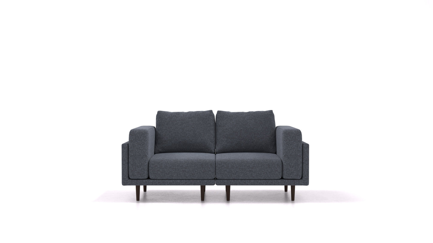 Clooods 2S, modularna sjedeća garnitura FEYDOM u tkanini Icon IC-79 Deep Blue, tamne noge