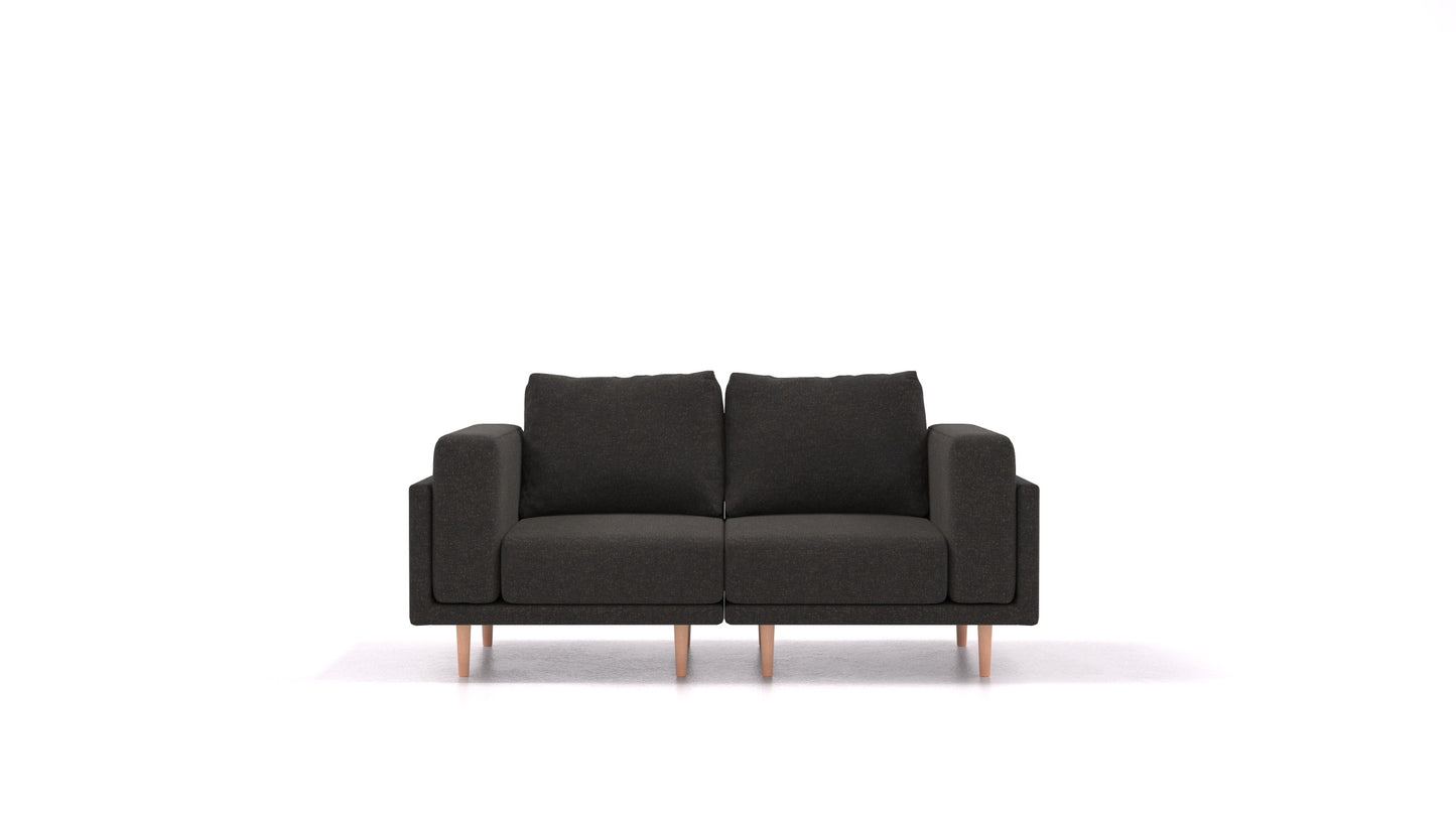 Clooods 2S, modularna sjedeća garnitura FEYDOM u tkanini Icon IC-99 Umbra, svijetle noge
