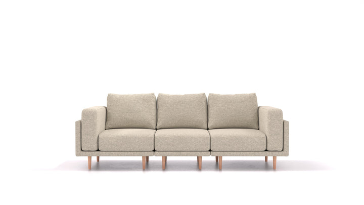 Clooods 3S, modularna sjedeća garnitura FEYDOM u tkanini Alure DE-09 Natur, svijetle noge