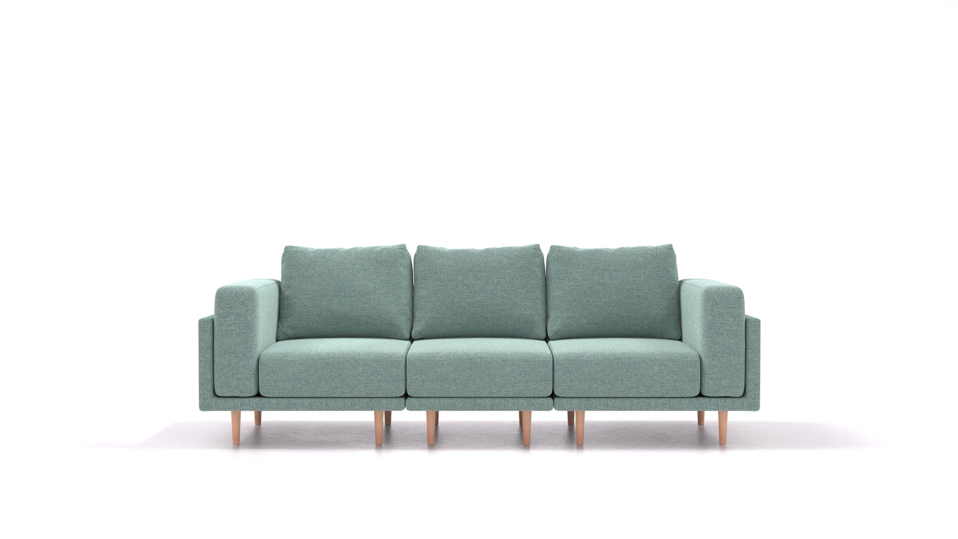 Clooods 3S, modularna sjedeća garnitura FEYDOM u tkanini Alure DE-75 Pastel Blue, svijetle noge