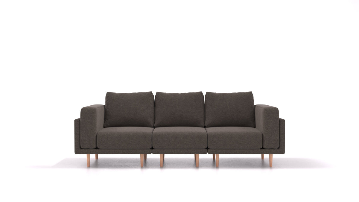 Clooods 3S, modularna sjedeća garnitura FEYDOM u tkanini Velare ET-12 Dark Grey, svijetle noge