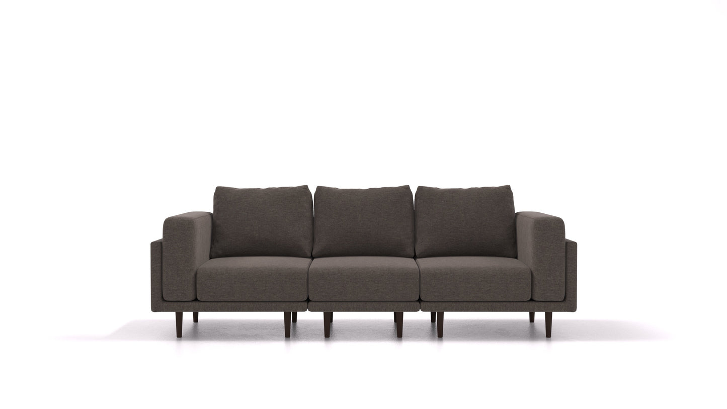 Clooods 3S, modularna sjedeća garnitura FEYDOM u tkanini Velare ET-12 Dark Grey, tamne noge