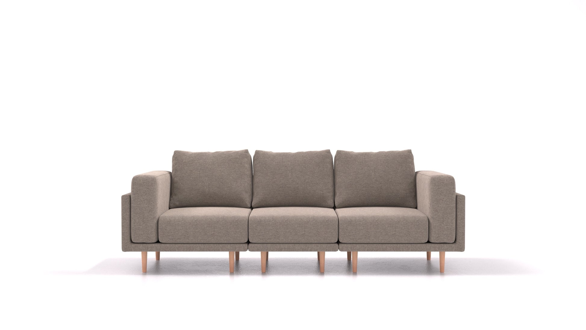Clooods 3S, modularna sjedeća garnitura FEYDOM u tkanini Velare ET-14 Middle Grey, svijetle noge