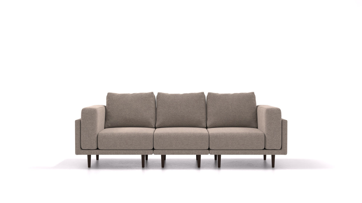 Clooods 3S, modularna sjedeća garnitura FEYDOM u tkanini Velare ET-14 Middle Grey, tamne noge