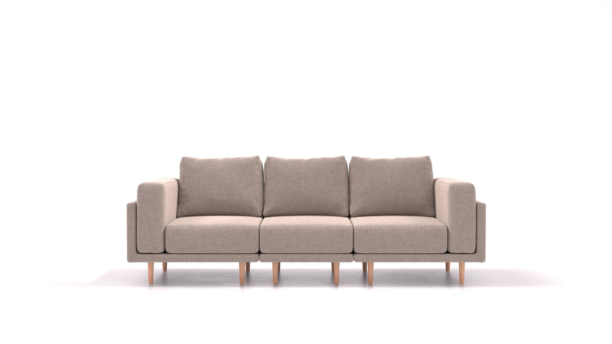 Clooods 3S, modularna sjedeća garnitura FEYDOM u tkanini Velare ET-15 Light Grey, svijetle noge