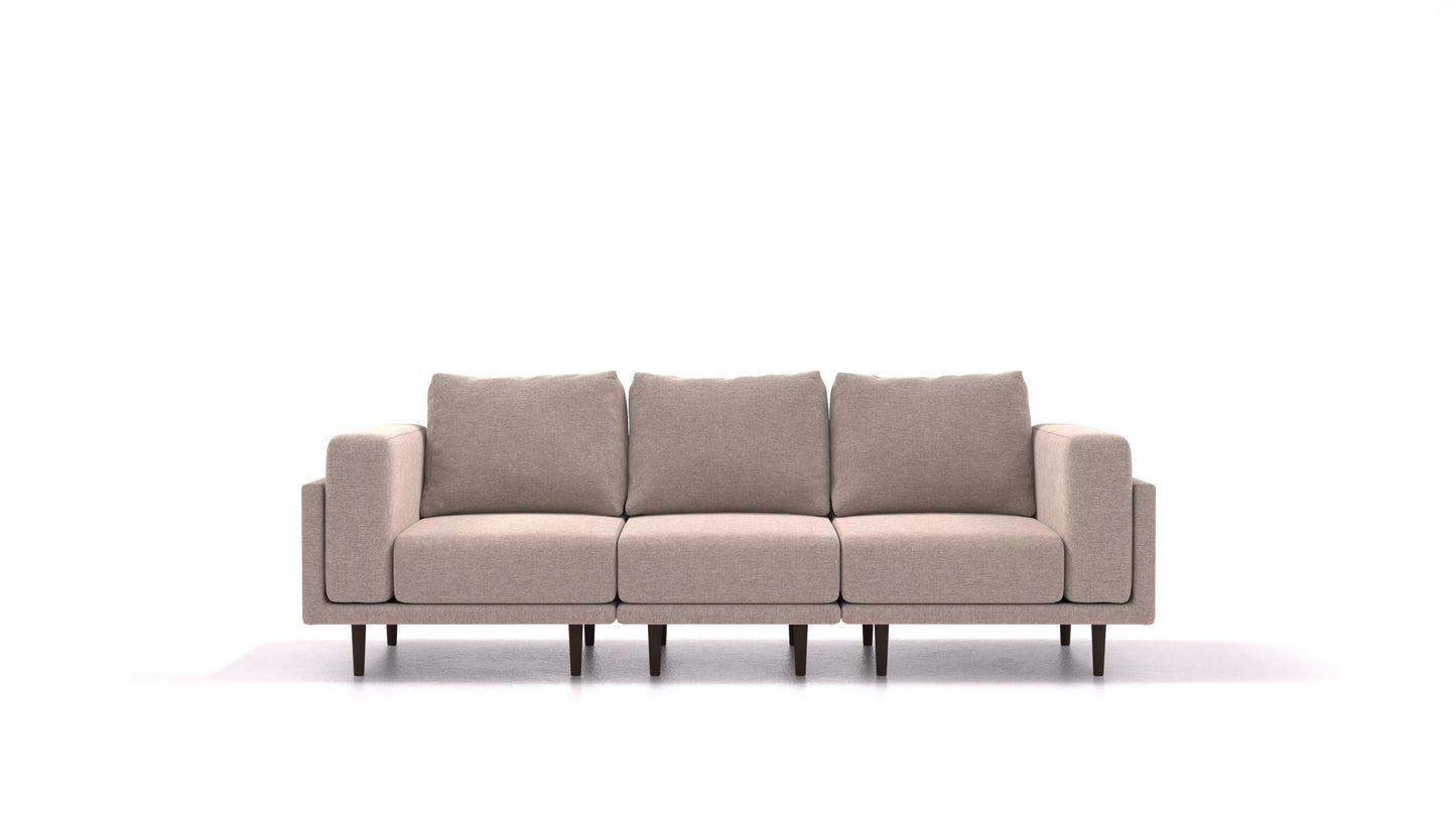 Clooods 3S, modularna sjedeća garnitura FEYDOM u tkanini Velare ET-15 Light Grey, tamne noge