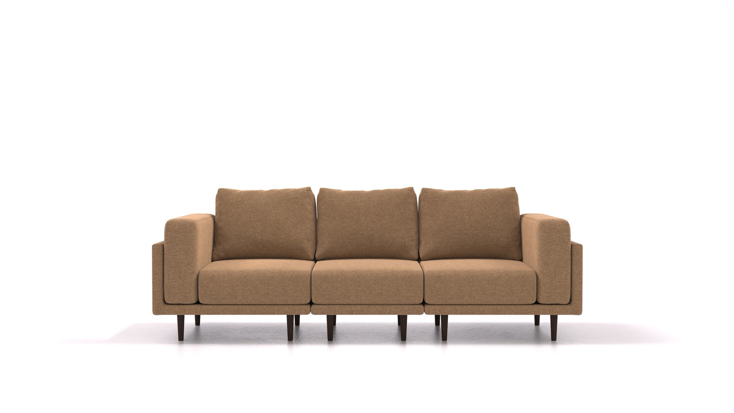 Clooods 3S, modularna sjedeća garnitura FEYDOM u tkanini Velare ET-24 Cappuccino, tamne noge