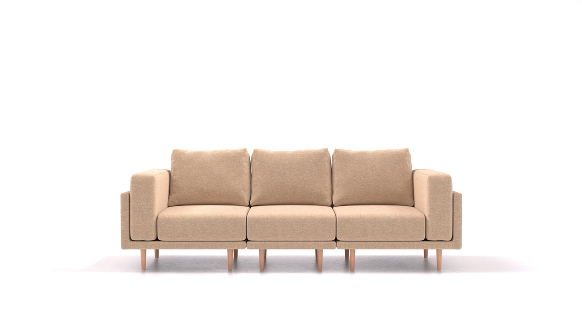 Clooods 3S, modularna sjedeća garnitura FEYDOM u tkanini Velare ET-99 Latte, svijetle noge