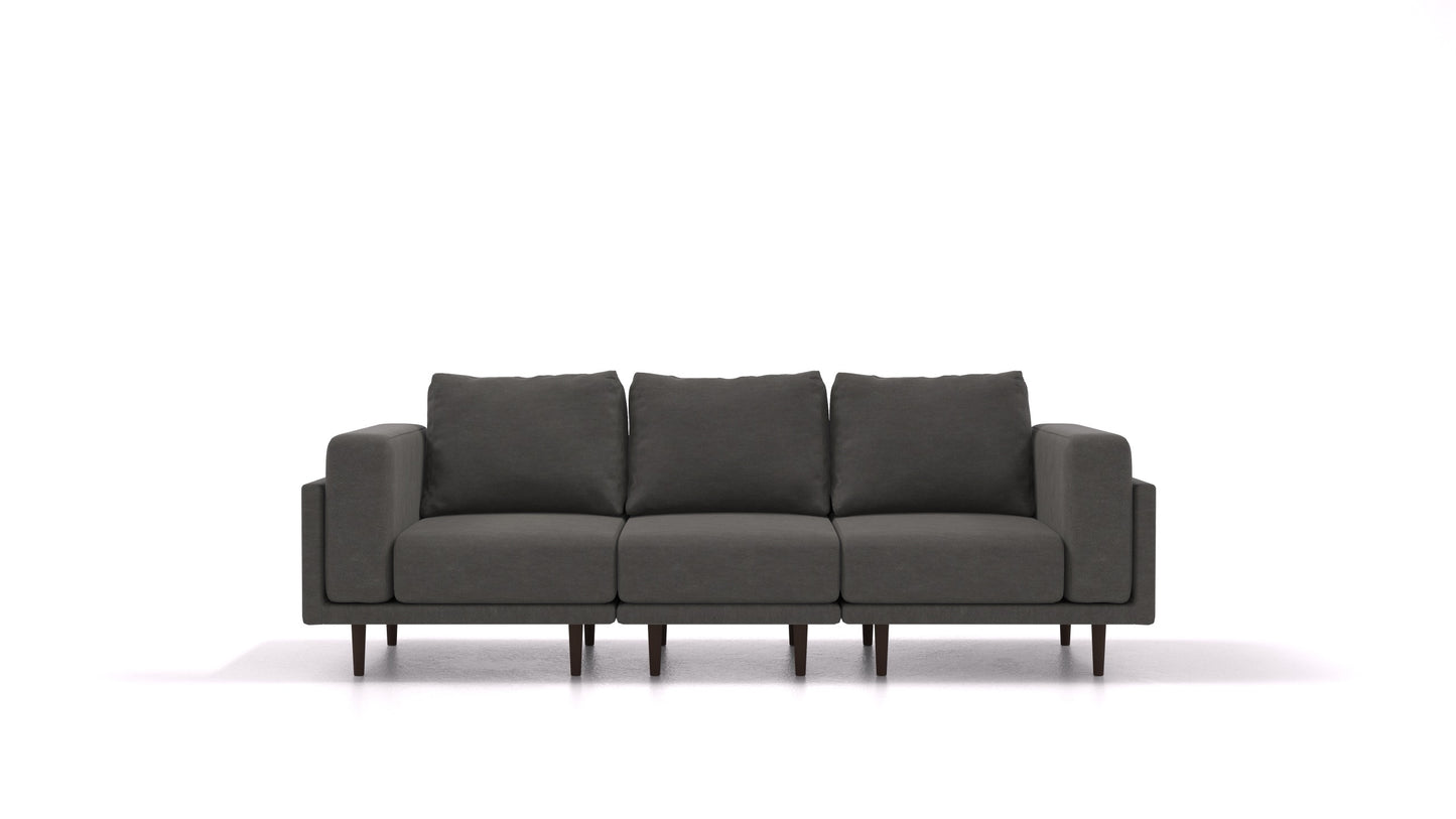 Clooods 3S, modularna sjedeća garnitura FEYDOM u tkanini Mollia FF-12 Dark Grey, tamne noge
