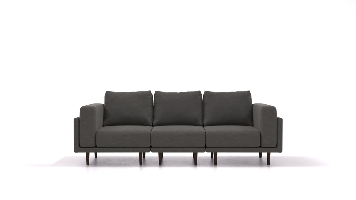 Clooods 3S, modularna sjedeća garnitura FEYDOM u tkanini Mollia FF-12 Dark Grey, tamne noge