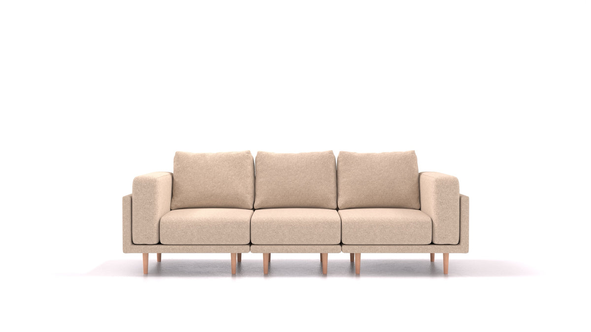 Clooods 3S, modularna sjedeća garnitura FEYDOM u tkanini Icon IC-06 Cappuccino, svijetle noge