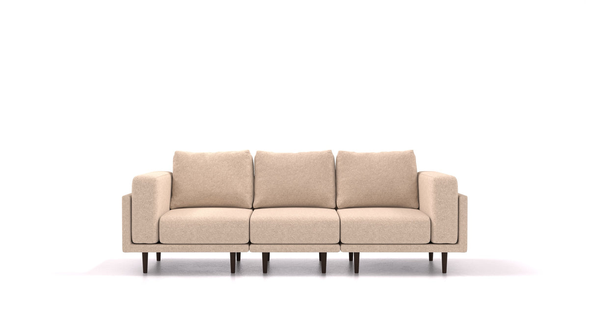 Clooods 3S, modularna sjedeća garnitura FEYDOM u tkanini Icon IC-06 Cappuccino, tamne noge